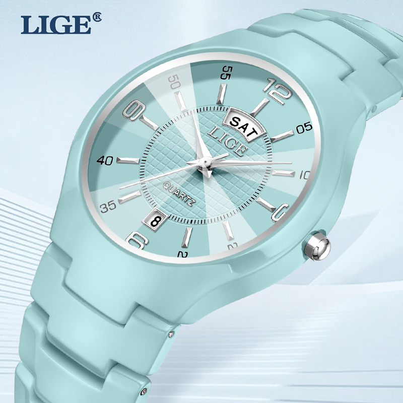 Luxury Ceramic Watch - Relógio Elegante para Mulheres LIGE, Moda
