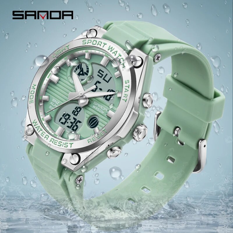 Waterproof Diving Watch - Sanda marca g estilo led relógio