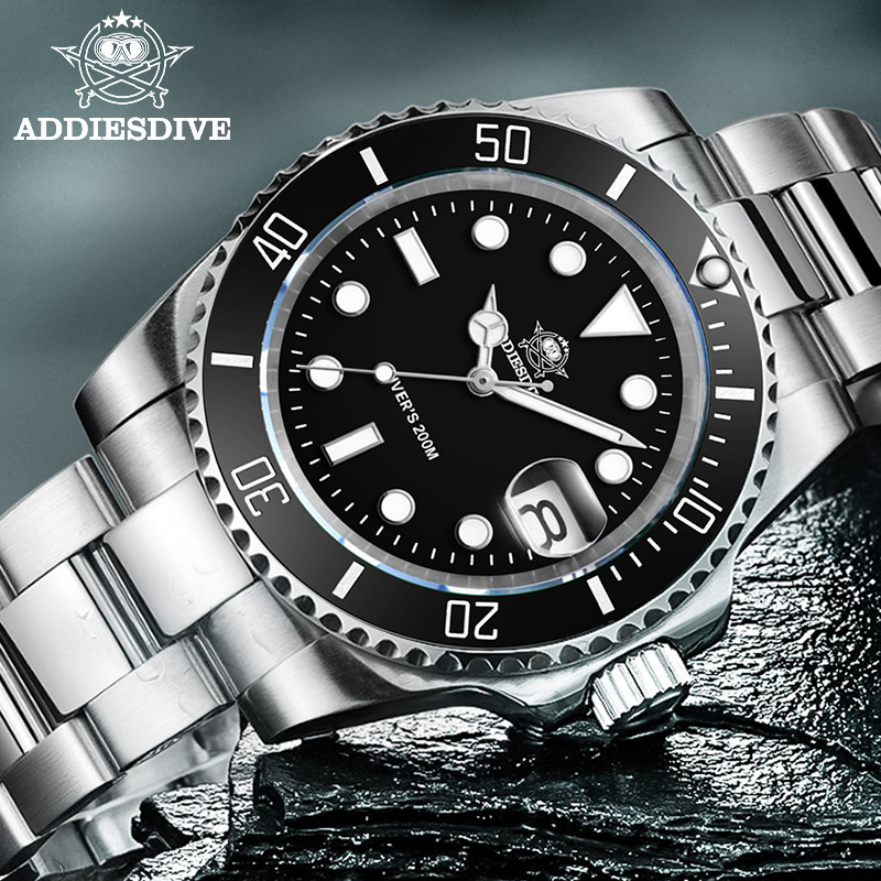 Luxury Ceramic Watch - Addiesdive relógio clássico masculino com moldura