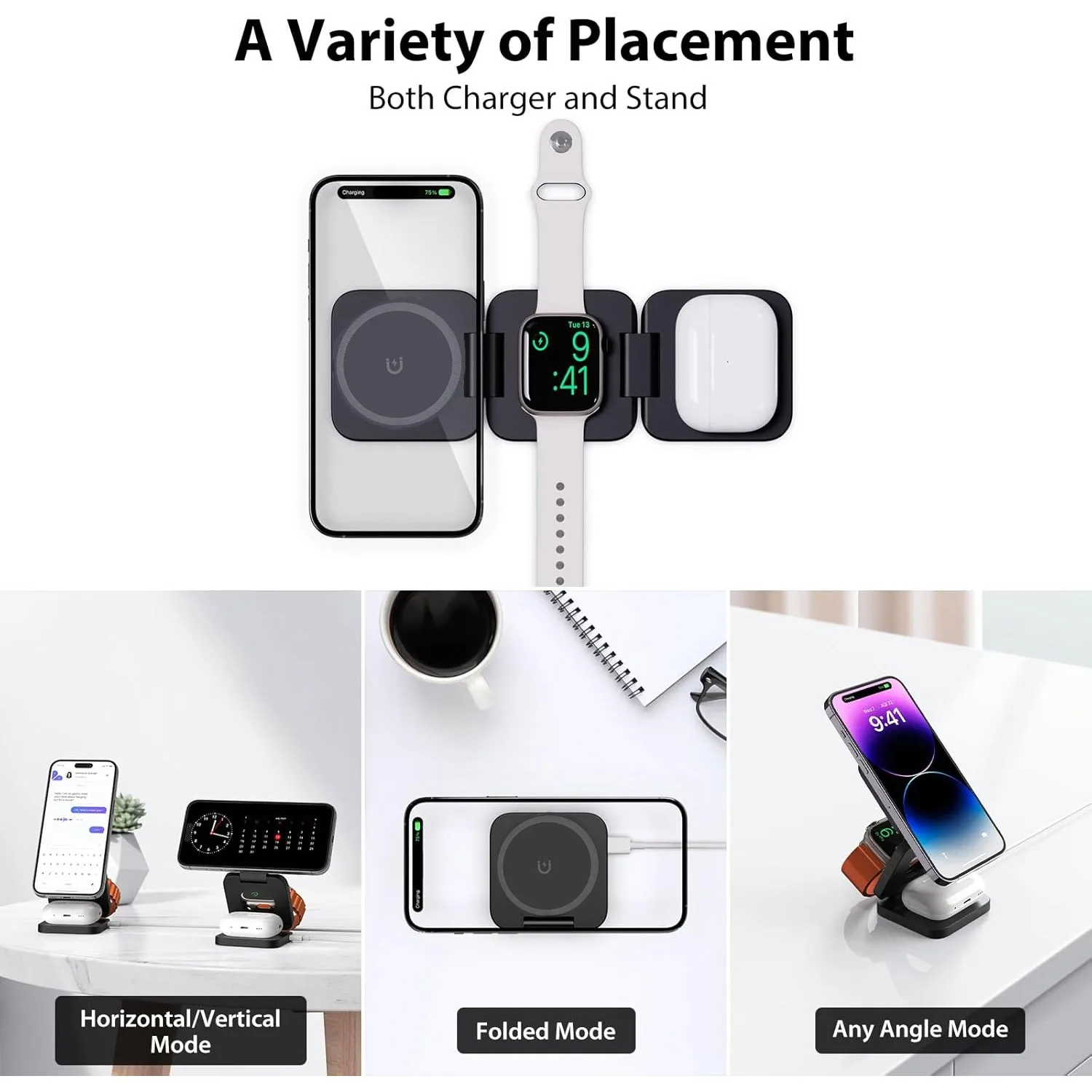 Dobrável 3 em 1 Carregador Sem - Smartwatch Watches For Iphone avaliação e preço