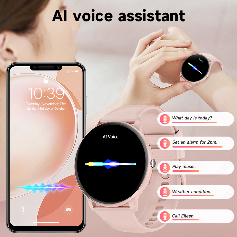 Lige relógio inteligente femin - Smartwatch Ladies Watches For Women avaliação e preço