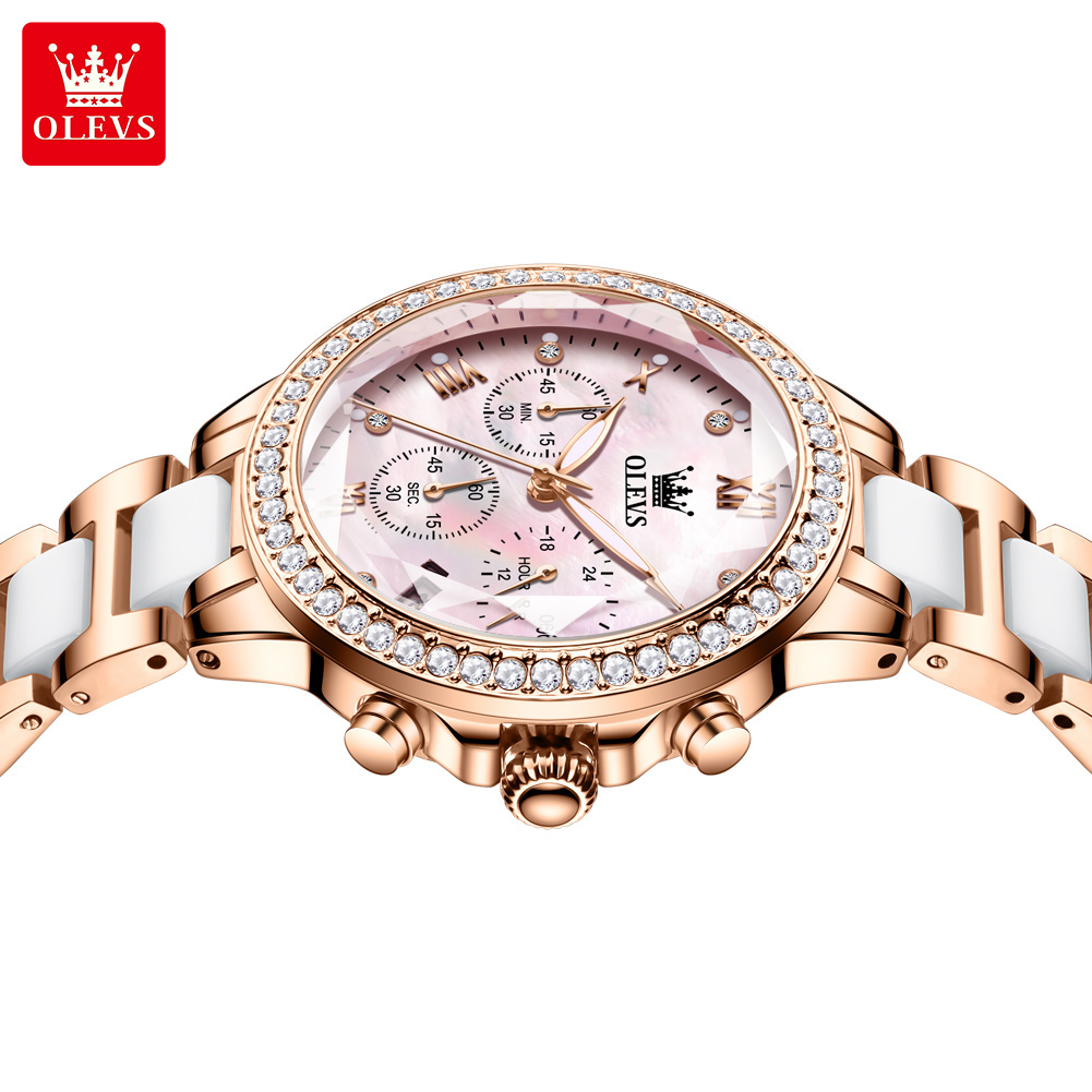 Olevs 9999 relógio para mulher - Luxury Ceramic Watch avaliação e preço
