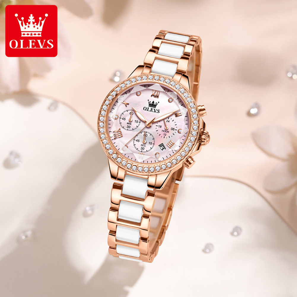 Olevs 9999 relógio para mulher - Luxury Ceramic Watch avaliação e preço