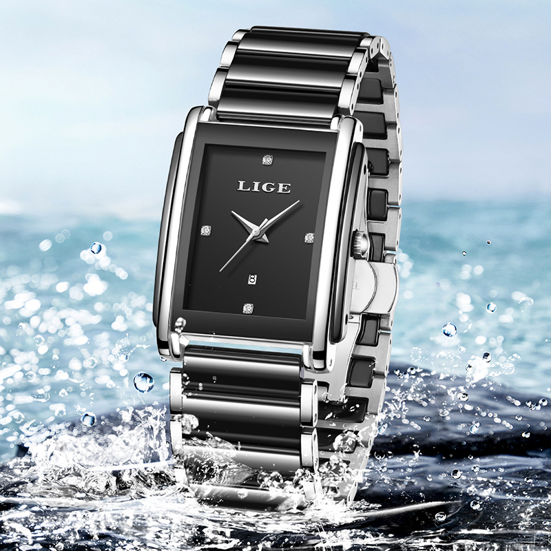 Lige novo luxo relógios femini - Waterproof Diving Watch avaliação e preço