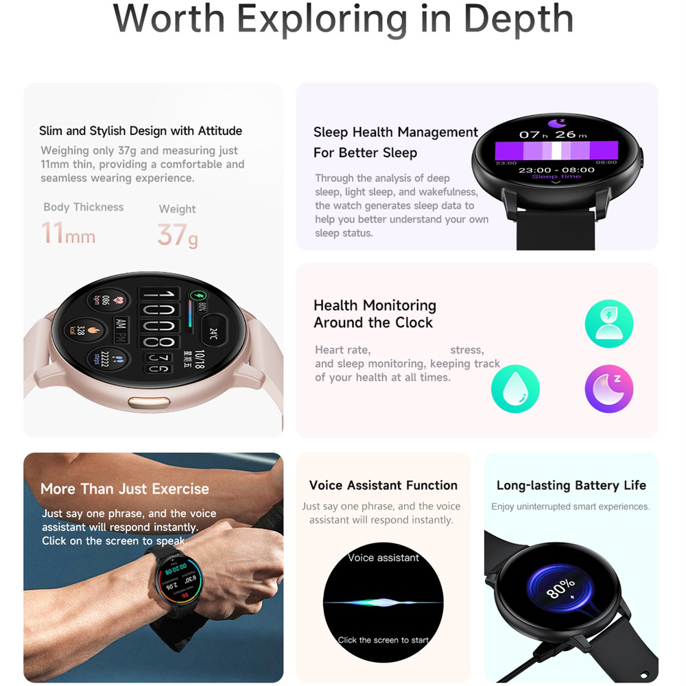 Relógio Inteligente BT para Mu - Smartwatch Ladies Watches For Women avaliação e preço