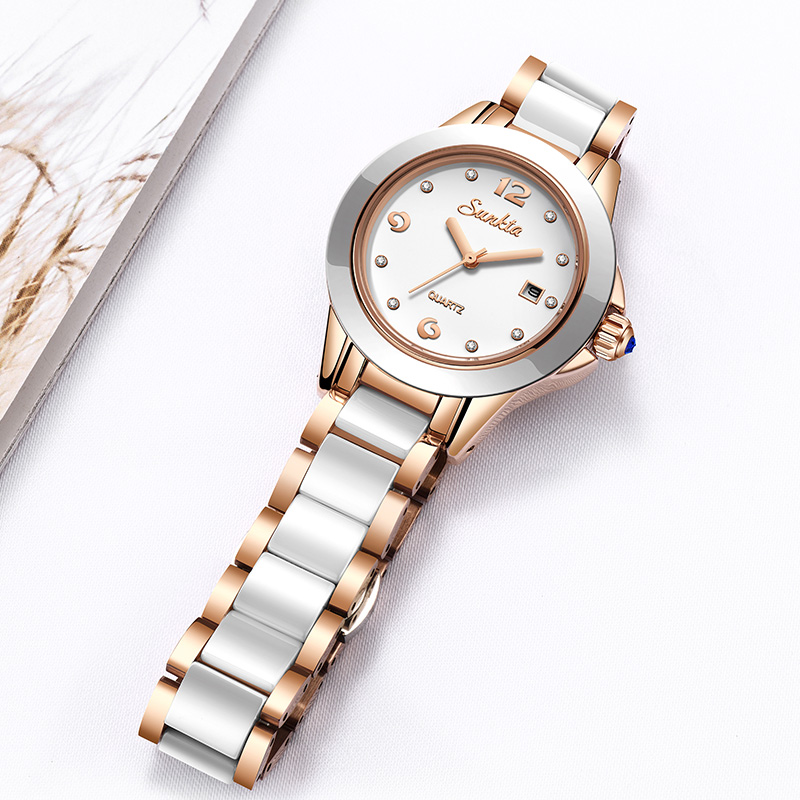 Sunkta moda casual quartzo mul - Luxury Ceramic Watch avaliação e preço