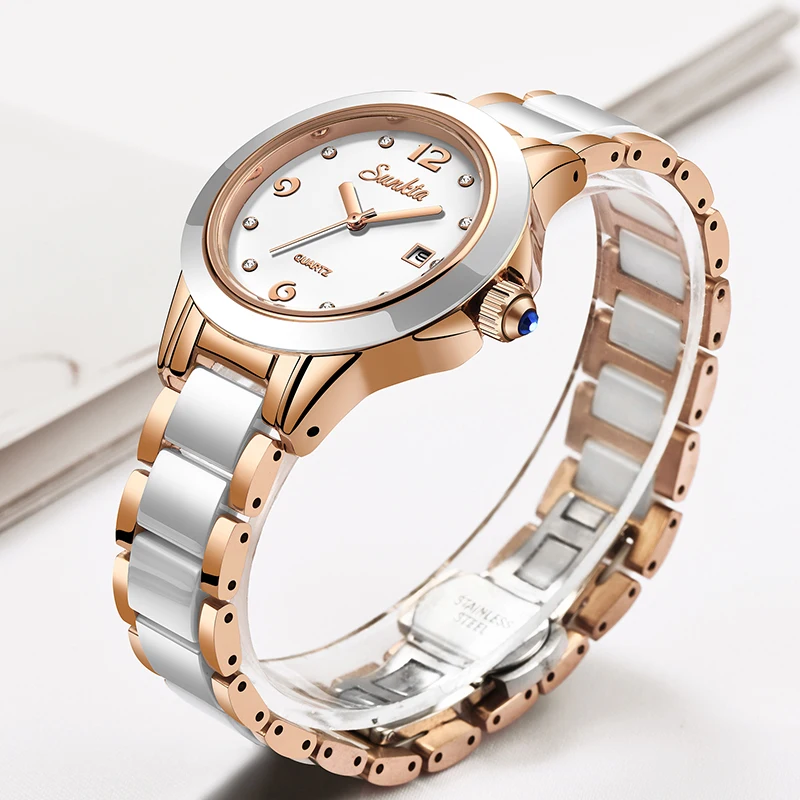 Sunkta moda casual quartzo mul - Luxury Ceramic Watch avaliação e preço