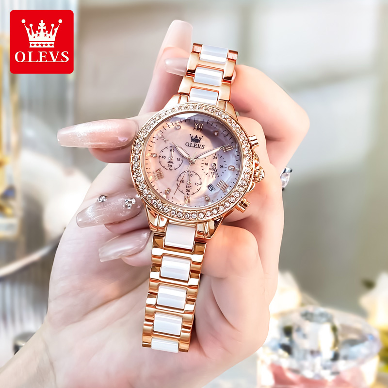 Olevs 9999 relógio feminino ma - Waterproof Diving Watch avaliação e preço