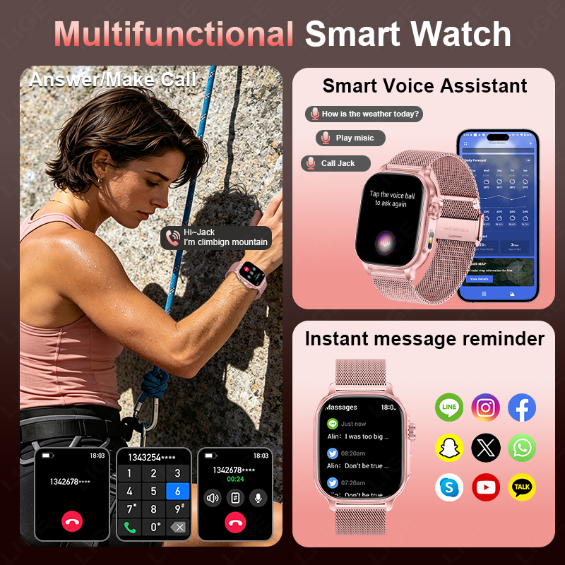 Novo relógio inteligente com b - Smartwatch Ladies Watches For Women avaliação e preço