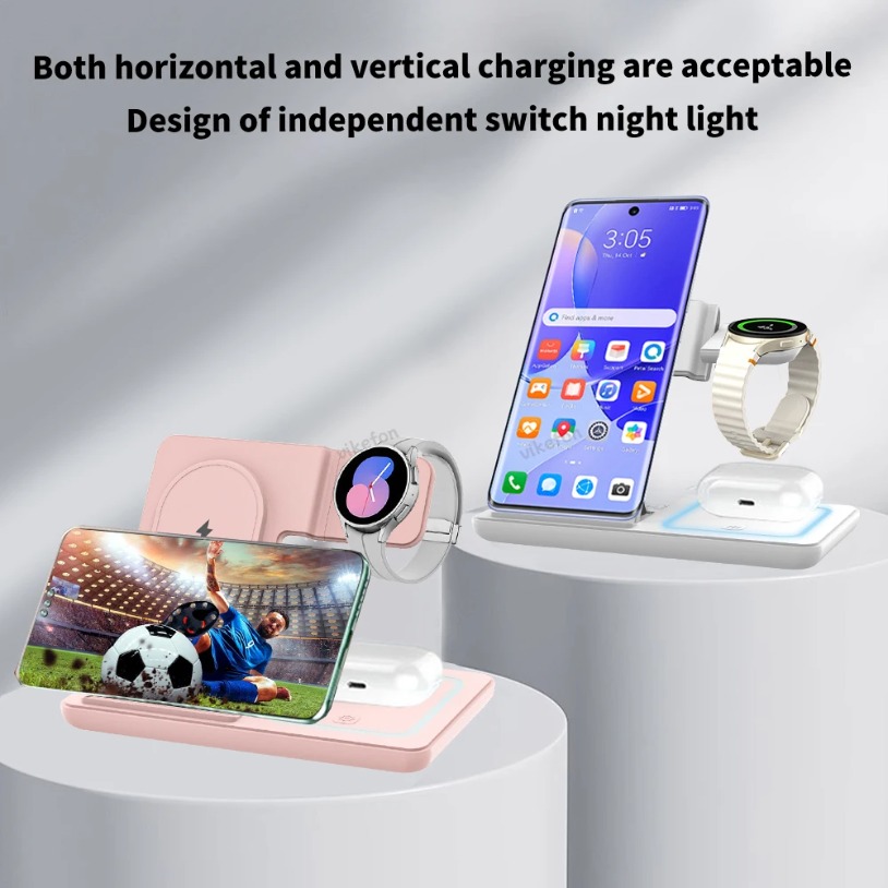 3 em 1 dobrável carregador sem - Smartwatch Watches For Iphone avaliação e preço