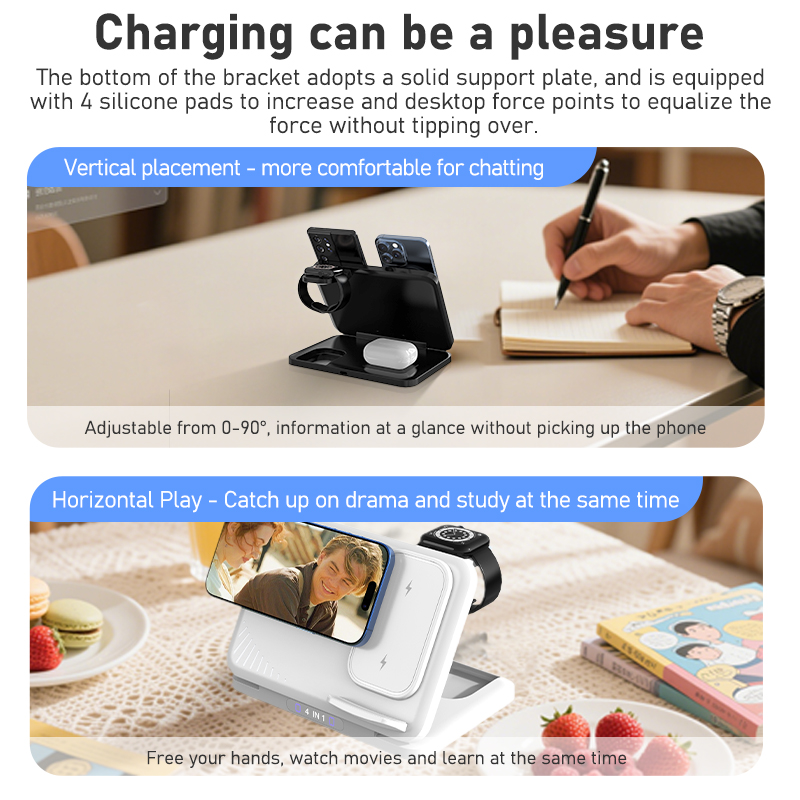 4 em 1 telefone duplo carregad - Smartwatch Watches For Iphone avaliação e preço