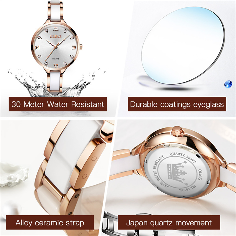 Olevs nova moda feminina relóg - Luxury Ceramic Watch avaliação e preço