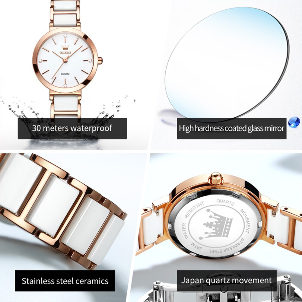 OLEVS-Relógio De Pulso De Quar - Luxury Ceramic Watch avaliação e preço