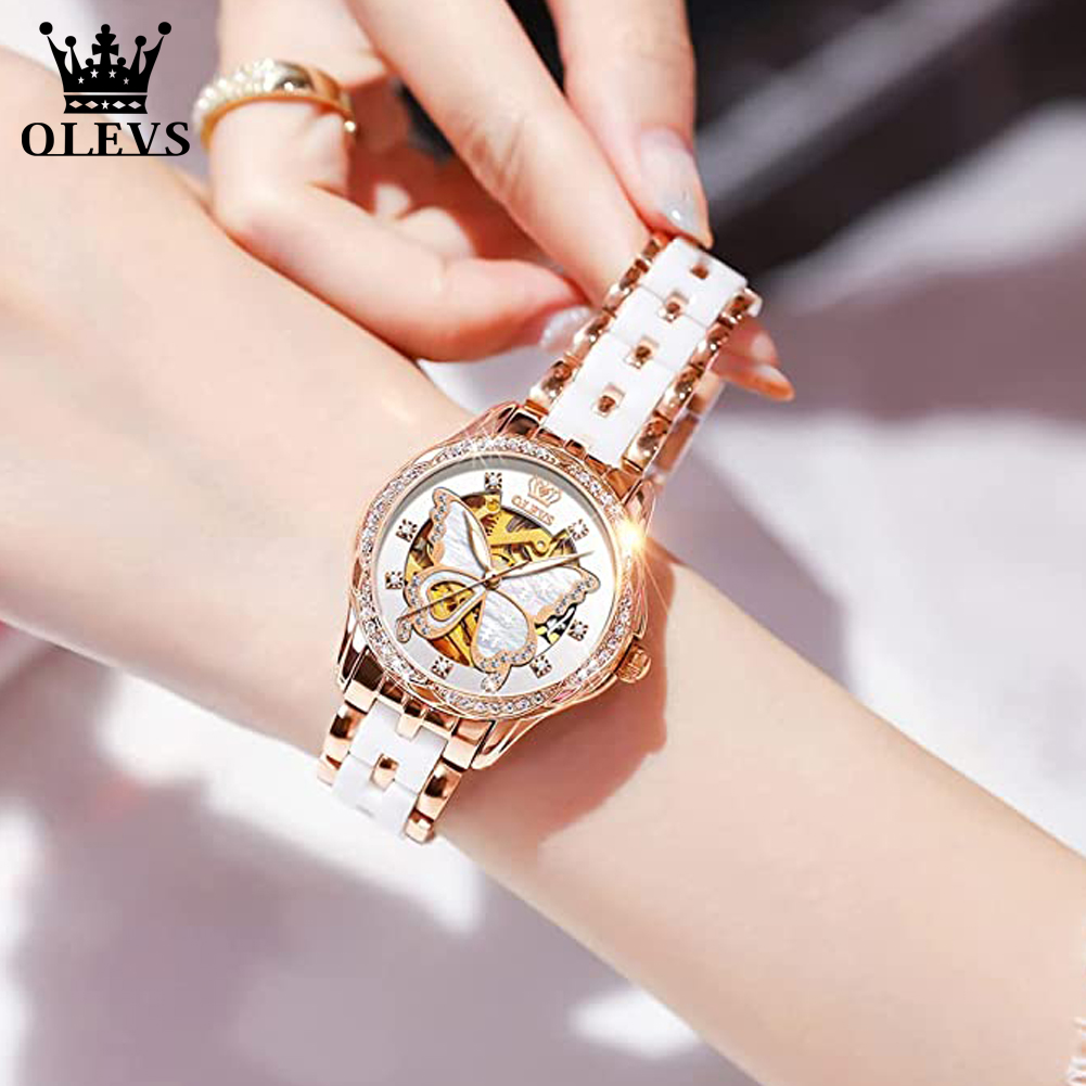 OLEVS-Relógios Automáticos Fem - Luxury Ceramic Watch avaliação e preço