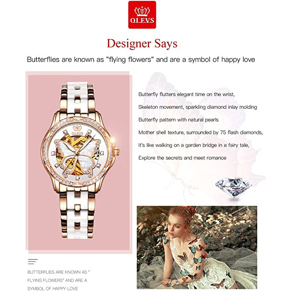 OLEVS-Relógios Automáticos Fem - Luxury Ceramic Watch avaliação e preço